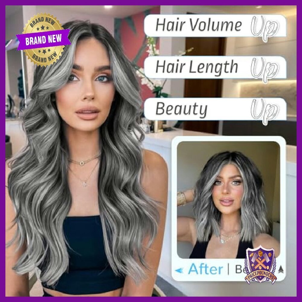 20-Inch Invisible Wire Hair Extensions with 6 Secure Clips - Picture 3 of 7